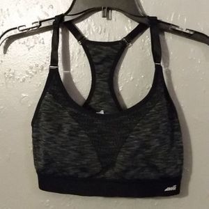 Avia Sports Bra Racerback Support Black & Heather Grey Activewear Size XL